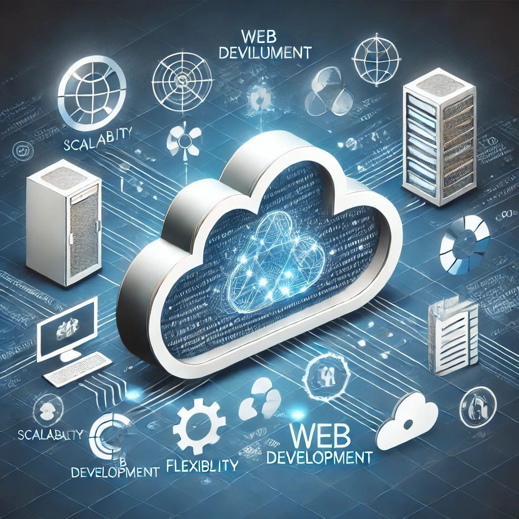 Futuristic cloud computing concept for web development